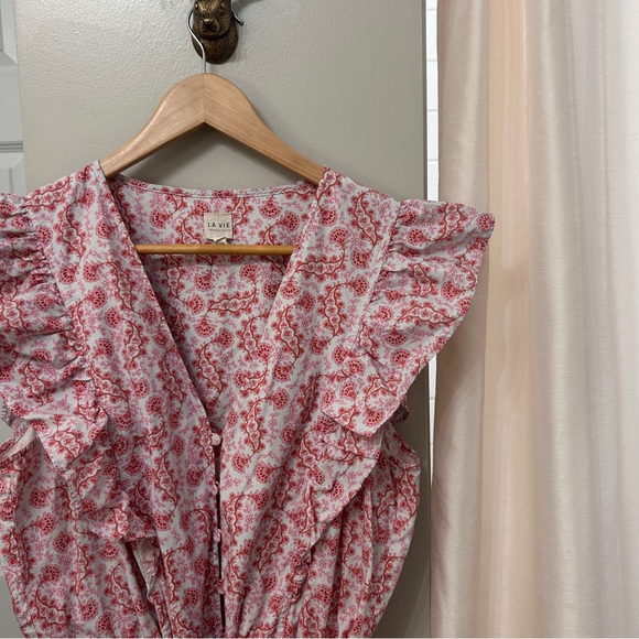 LA VIE REBECCA TAYLOR Pink Wave Paisley Jumpsuit XL - Picture 8 of 14